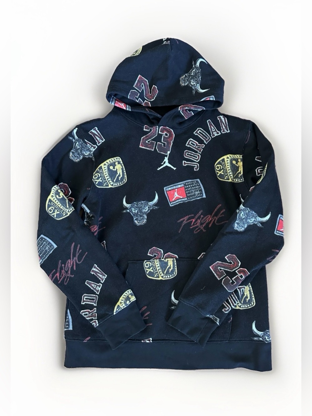 Jordan Kid’s Black All-Over Print Pullover Hoodie